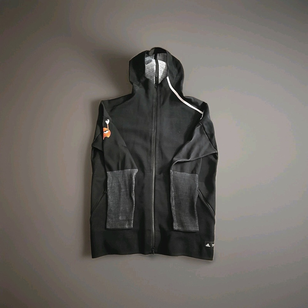 Adidas X Parley Jacket Mens Large Black Hoodie Logo Full Zip